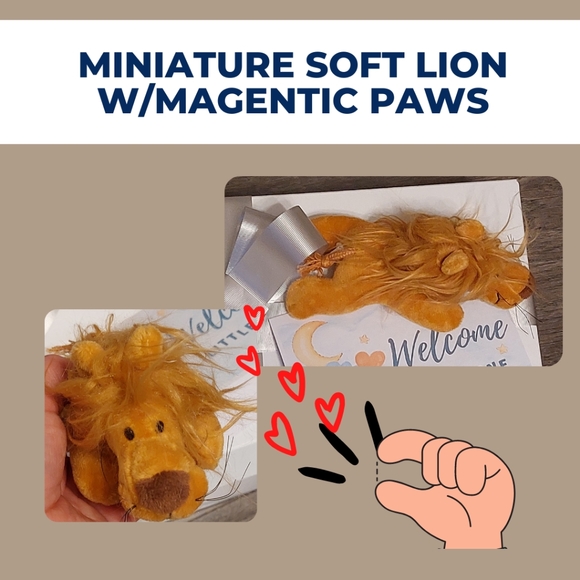 Bamboo Hooded Baby Towel Gift Set w/Lion Onesie, Toy Lion & Personalized Card - Picture 5 of 8